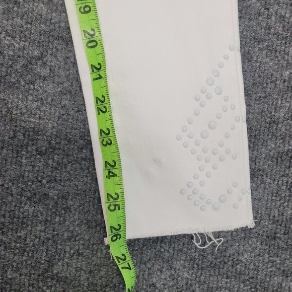 Levi Ankle Skinny White Jeans New Midrise Size 0 Ankle Embellishment - Picture 9 of 10